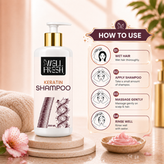 Keratin Shampoo for Hair Smoothening and Damage Repair