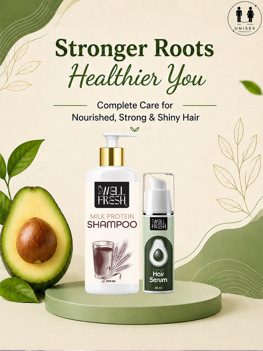 Well Fresh Milk Protein Shampoo Avocado Hair Serum Combo
