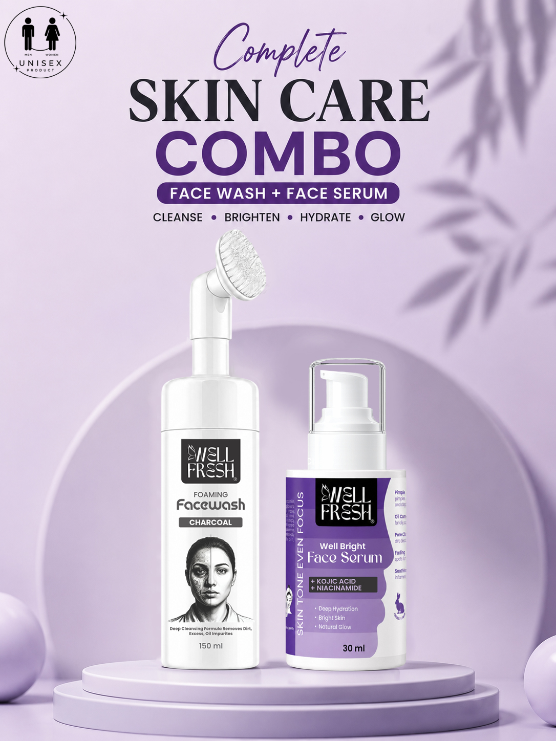 Glow Boost Face Wash & Face Serum Combo Pack  for Clear Bright Skin