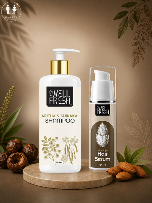 Amla Reetha Shikakai Shampoo & Almond Hair Serum Combo Pack