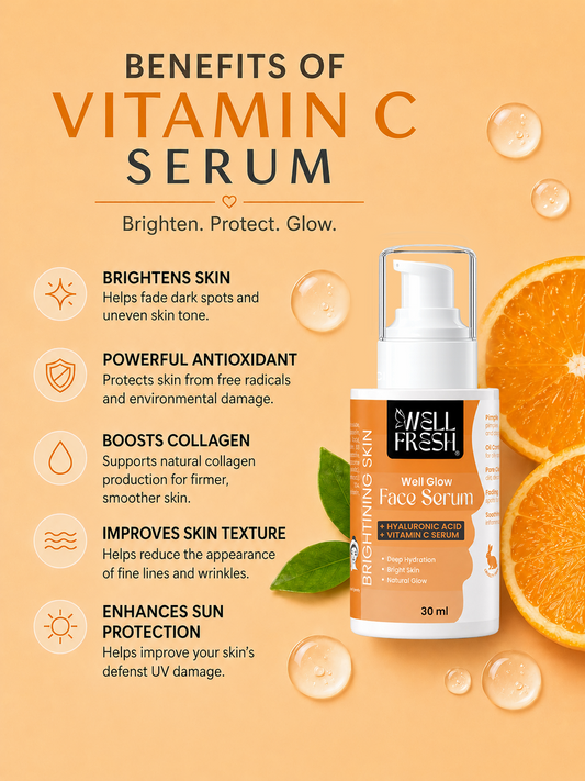Vitamin C and Hyaluronic Acid Face Serum for Deep Hydration and Skin Brightening