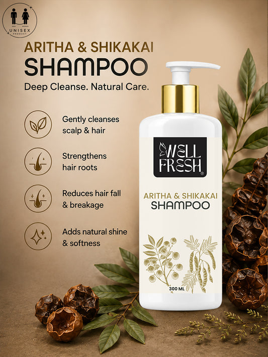 Amla Reetha Shikakai Shampoo & Almond Hair Serum Combo Pack