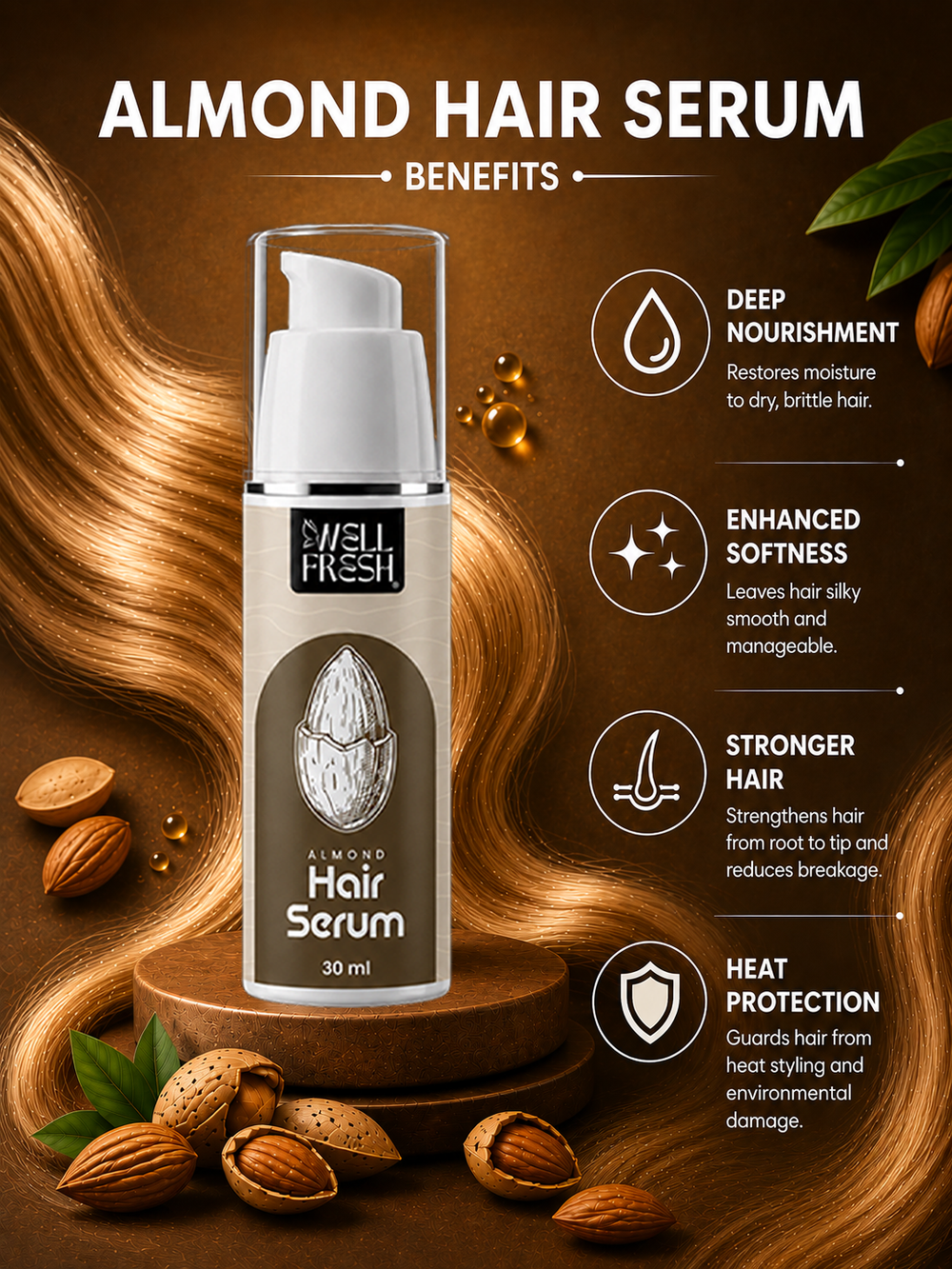 Almond Hair Serum for Healthy Looking Hair