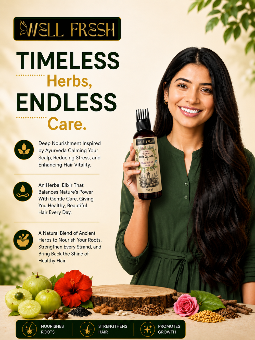 Well Fresh Hair Growth Oil for Stronger Roots and Reduced Hair Breakage