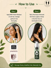 Milk Protein Shampoo  & Avocado Oil Hair Serum Combo Pack