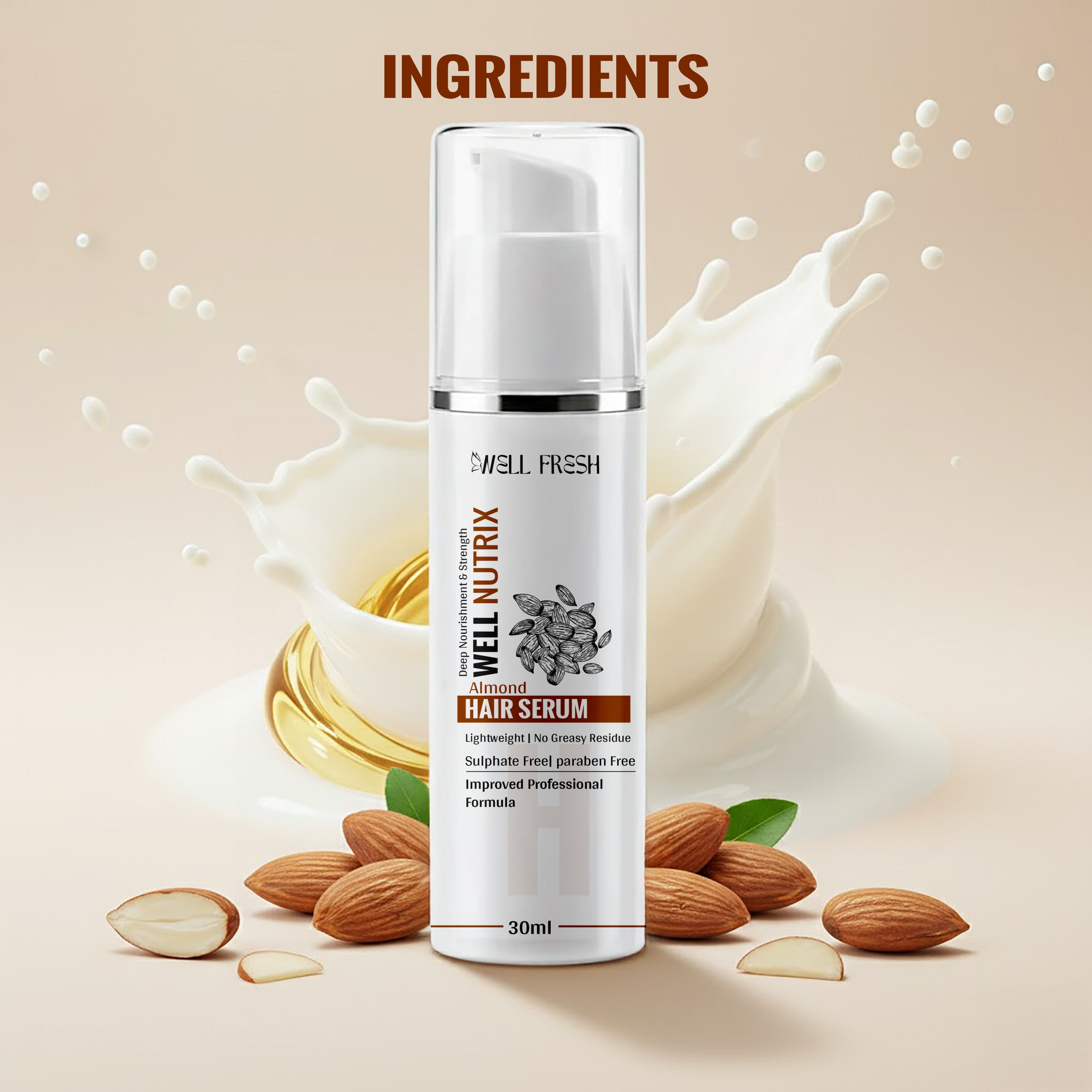WELL NUTRIX Almond Hair Serum – 30ml