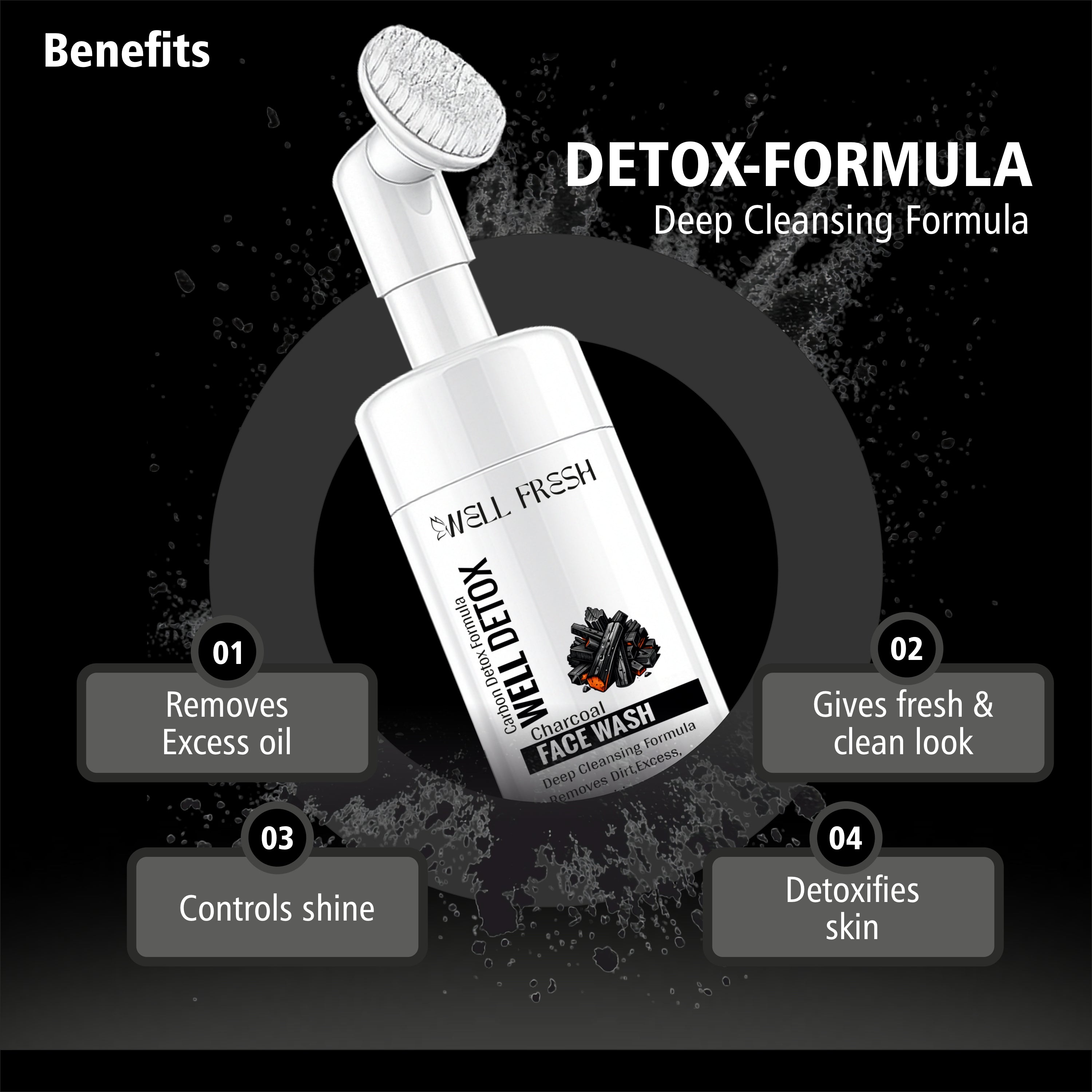 WELL DETOX Charcoal Face Wash – 150ml