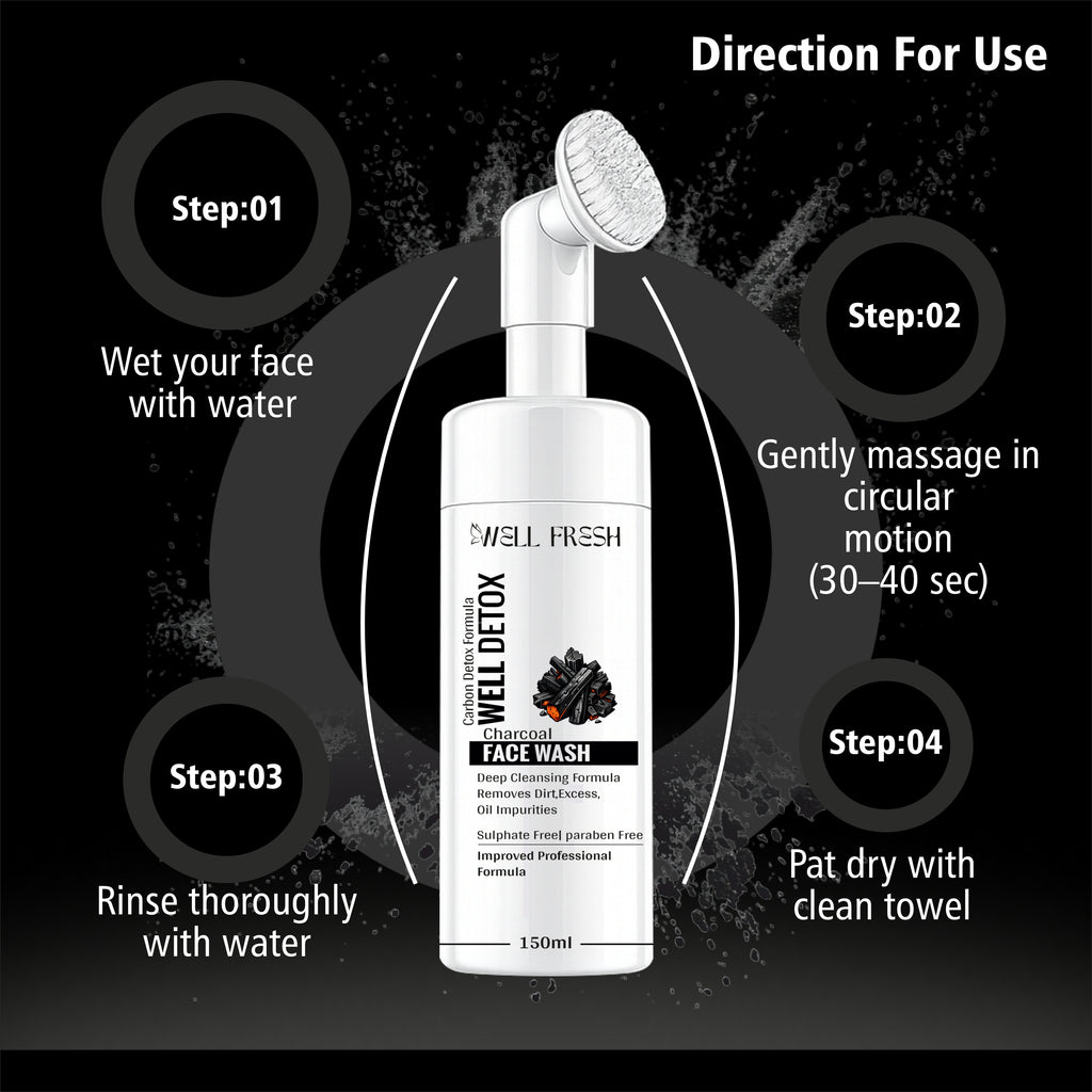 WELL DETOX Charcoal Face Wash – 150ml