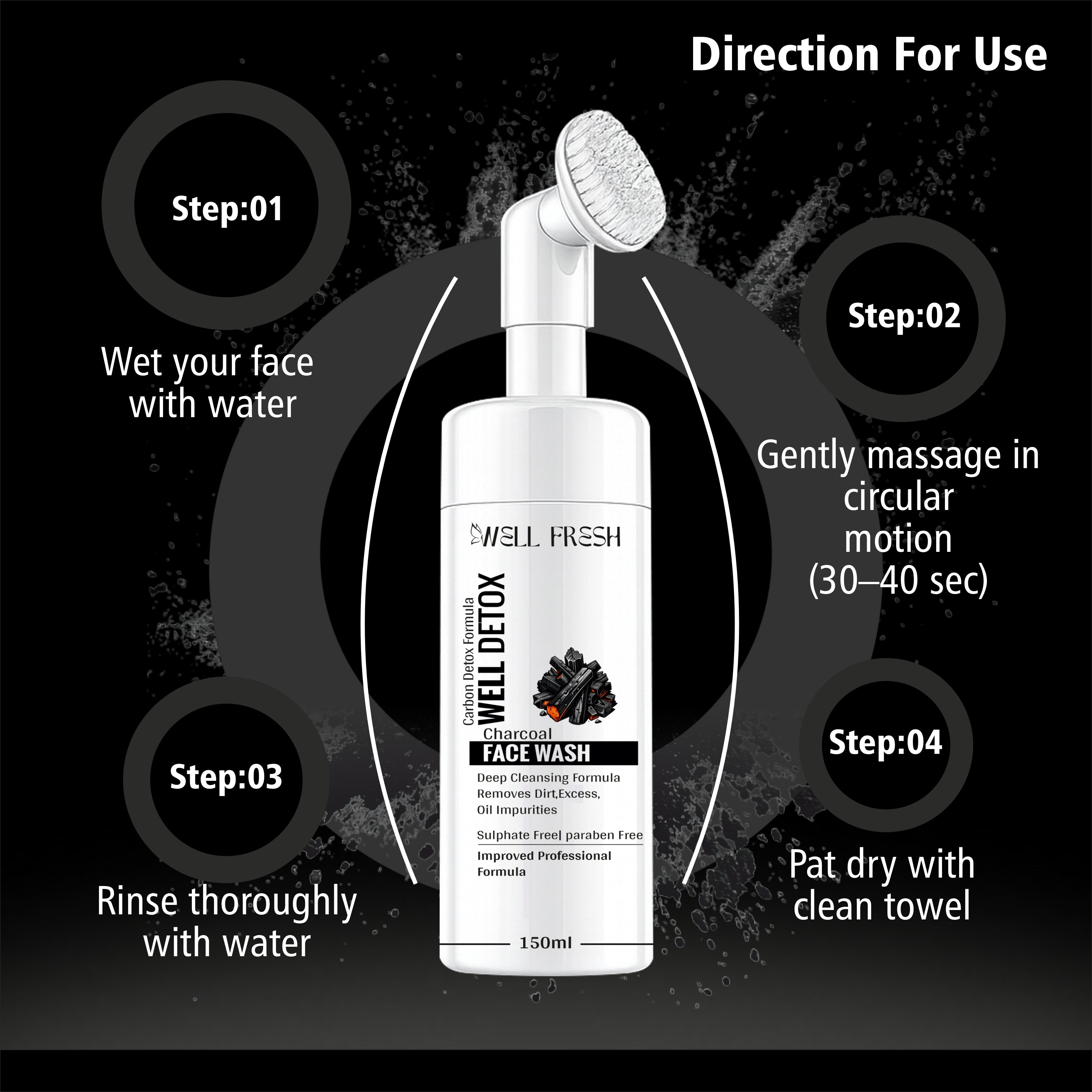 WELL DETOX Charcoal Face Wash – 150ml