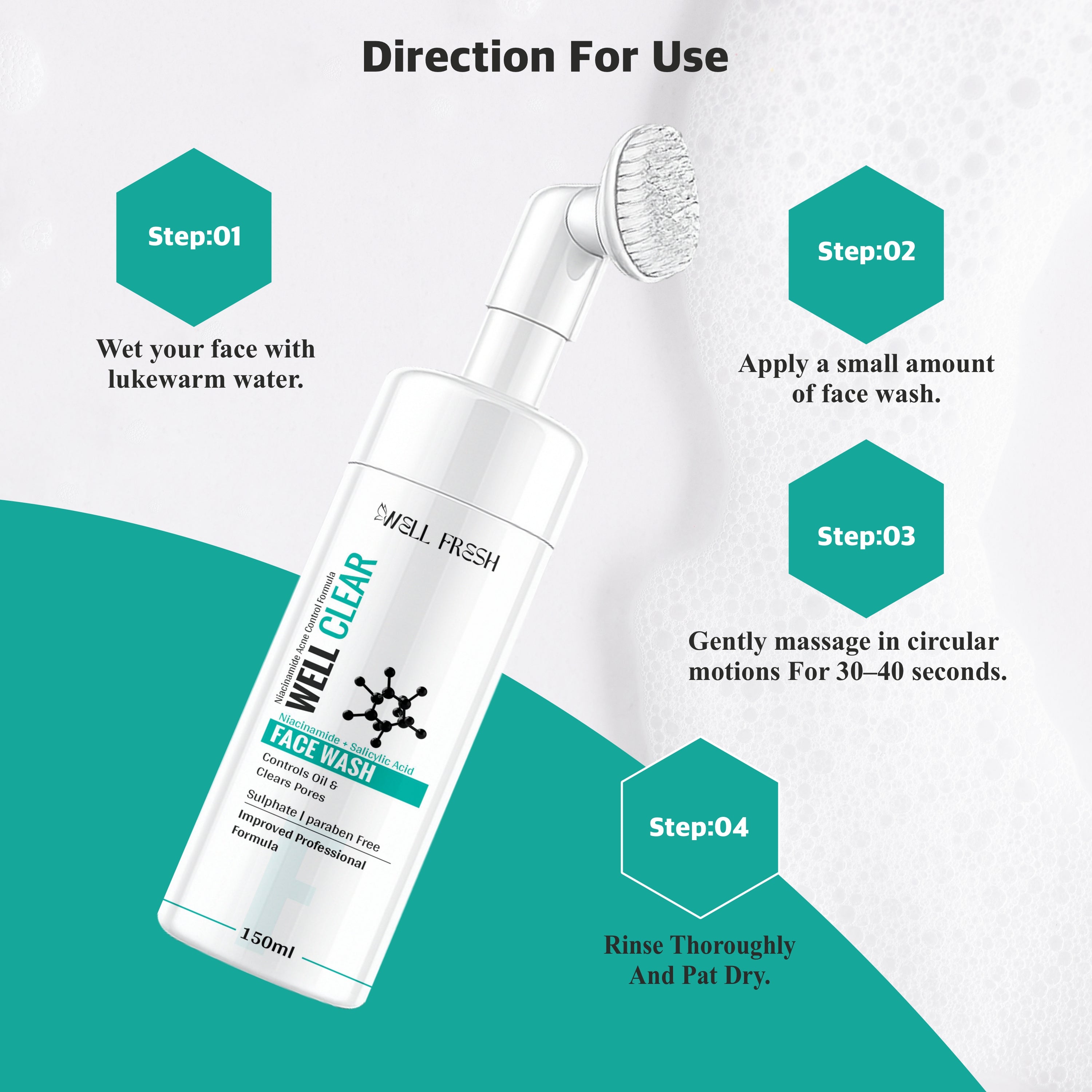 WELL CLEAR Niacinamide + Salicylic Acid Face Wash – 150ml