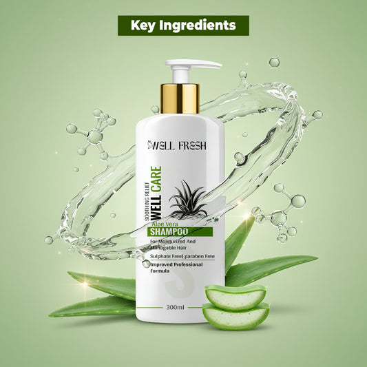 Aloe Vera Shampoo for Scalp Soothing and Hair Nourishment Ingredients Display View