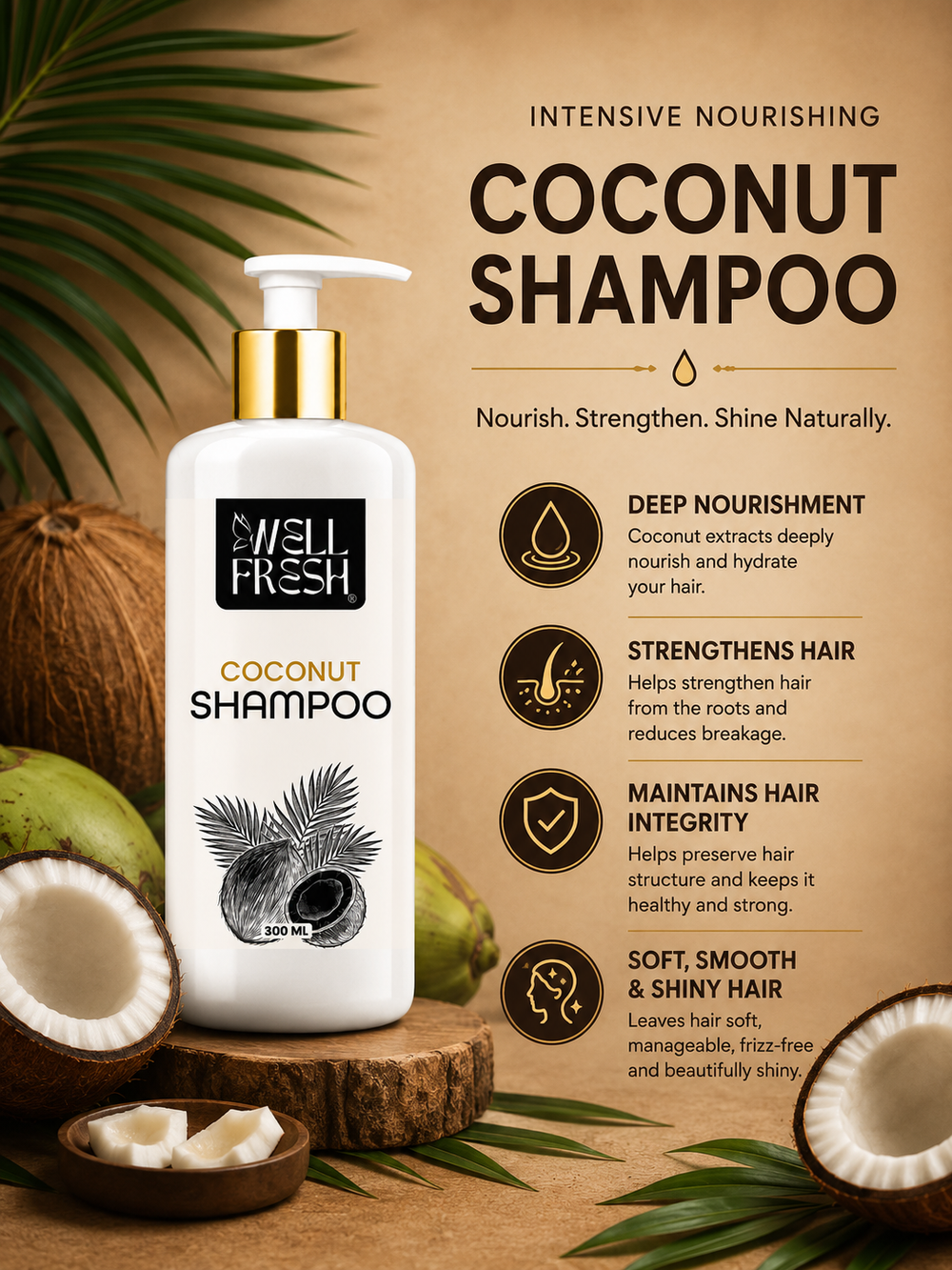 Coconut Shampoo for Dry and Damaged Hair