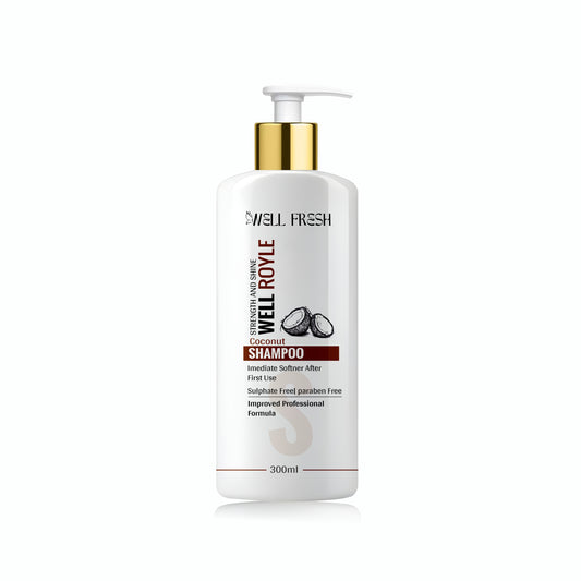 Coconut Shampoo for Deep Hair Nourishment and Shine Close Up Front View