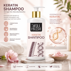 Keratin Shampoo for Hair Smoothening and Damage Repair