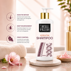 Keratin Shampoo for Hair Smoothening and Damage Repair
