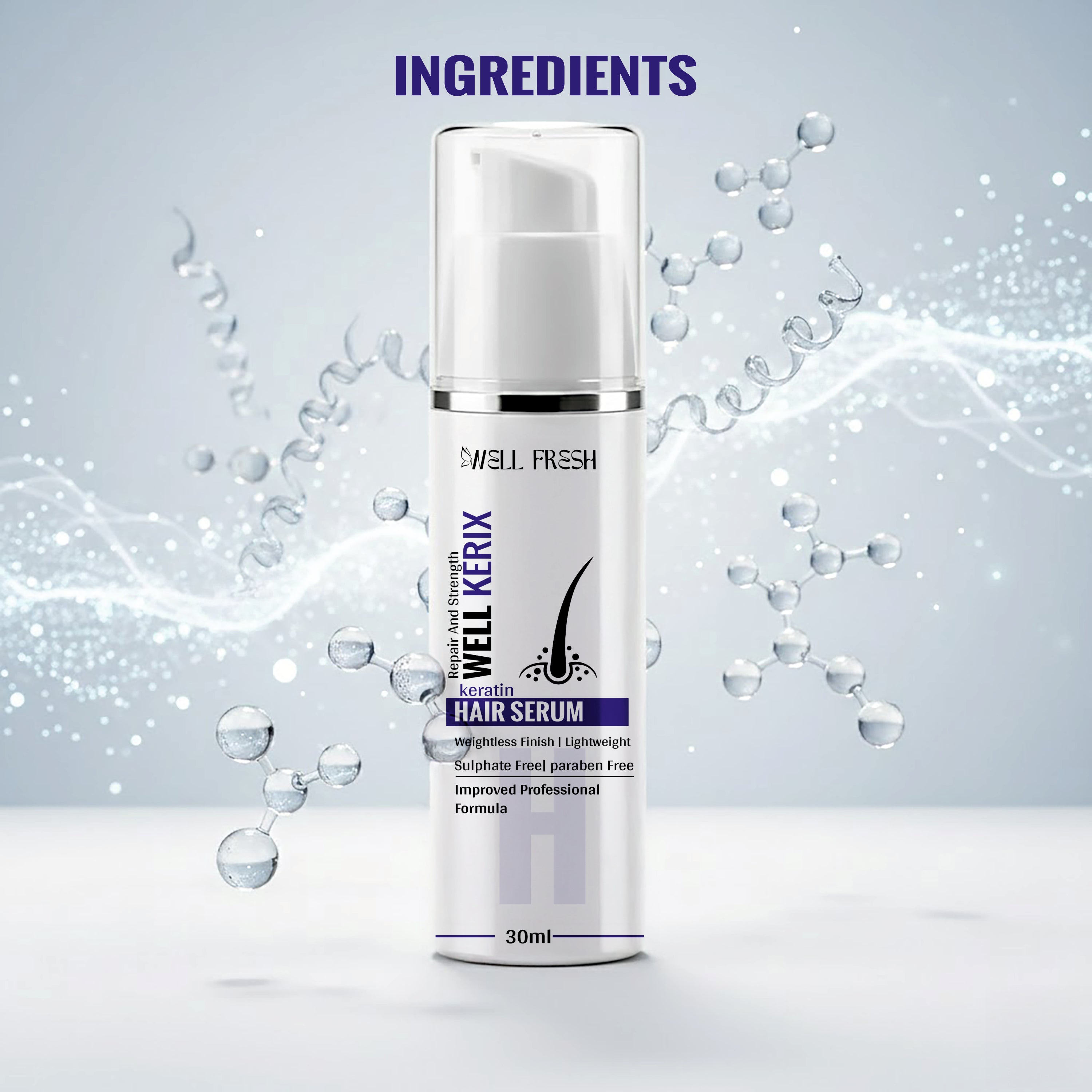 Anti-Frizz Hair Growth  Smooth Keratin Scalp Protein Hair Serum