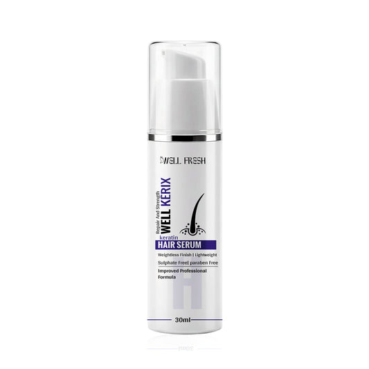 Keratin Hair Serum for Smooth Frizz-Free and Silky Hair Close Up Front View