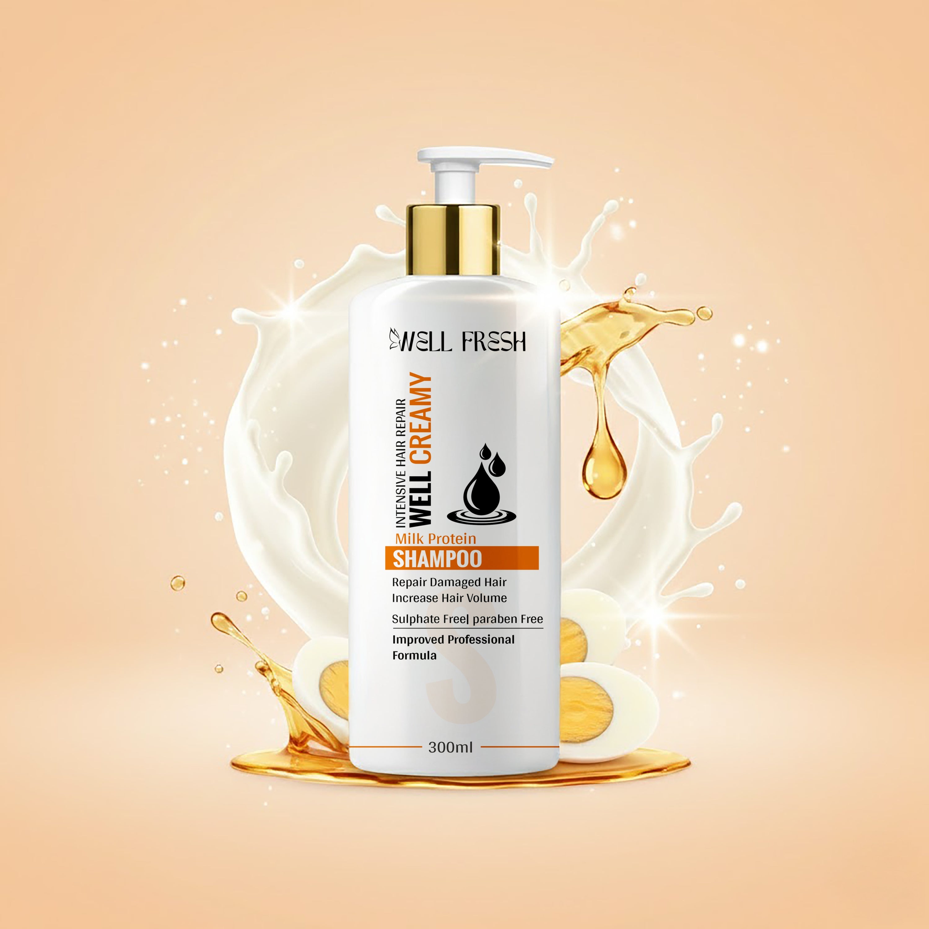WELL CREAMY Milk Protein Shampoo – 300ml