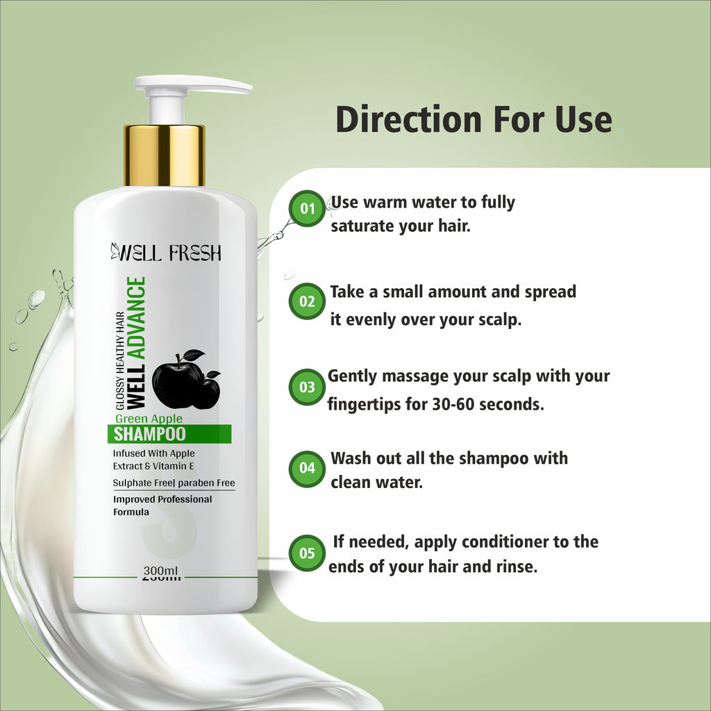 WELL ADVANCE Green Apple Shampoo – 300ml