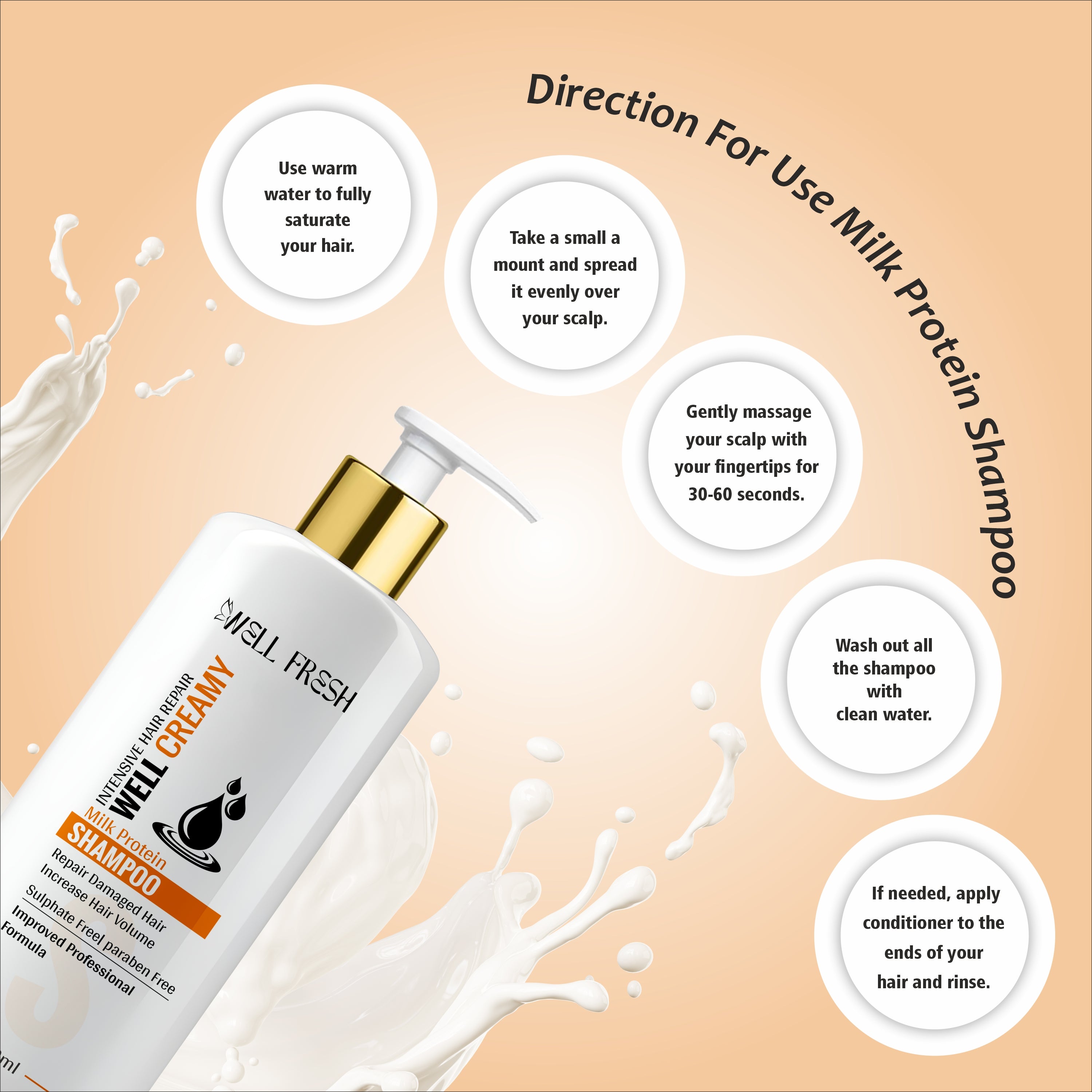 WELL CREAMY Milk Protein Shampoo – 300ml