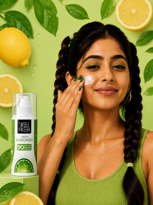 Lemon Sunscreen SPF 50 PA+++ for Brightening and Sun Protection