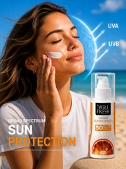 Orange Sunscreen SPF 50 PA+++ for UV Protection and Bright Healthy Skin